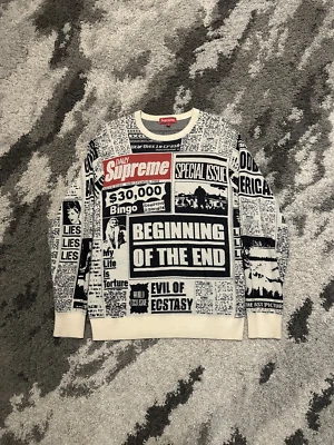 Suéter Supreme Newsprint FW18 talla M  Foto 1 de 2