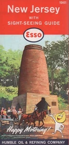 1961 Esso Road Map: New Jersey with Sight-seeing Guide NOS - Picture 1 of 1