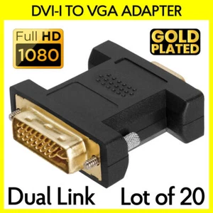 20PCS DVI-I Dual Link Male to VGA Female Adapter Connector Converter PC Monitor - Picture 1 of 3