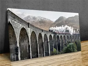 Viaducto Glenfinnan panorámica montado lienzo o impresión solamente - Imagen 1 de 9