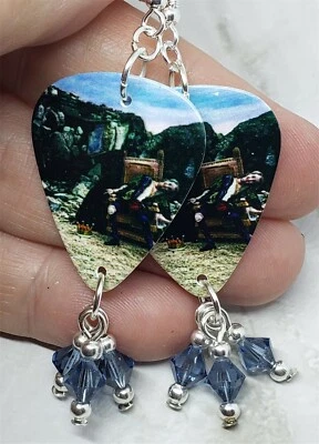 Pendientes de guitarra Rush A Farewell To Kings con cristales de Swarovski azules denim Foto 1 de 4
