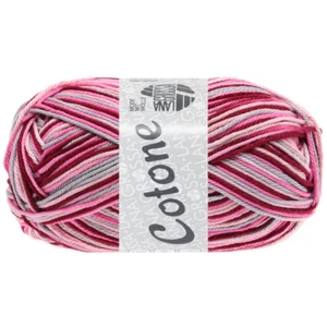 Lana Creativa! Lana Grossa - Stampa Cotone - Fb. 327 rosa/rosa/bordeaux/grigio 50 g - Foto 1 di 1