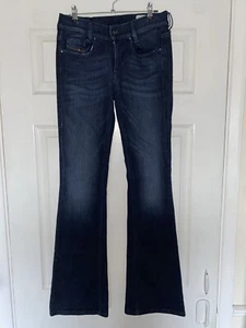 Women’s Diesel Slim Bootcut Low Waist Louvboot Stretch Jeans Navy W25 L30 - Picture 1 of 10