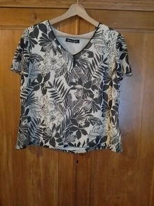 Jacques Vert- Chiffon Short Sleeve Blouse - Size 16- New Without Tags - Picture 1 of 3