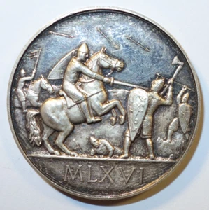Médaille argent, 900 Anniversary Battle (Bataille) of Hastings 1066-1966 !! - Imagen 1 de 2