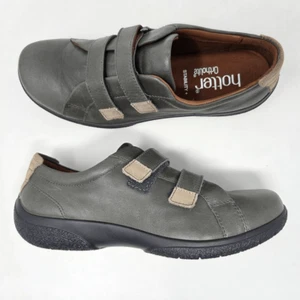 HOTTER LEAP II OLIVE GREEN TAN LEATHER COMFORT STRAP SHOES WOMENS SIZE 7.5 STD - Picture 1 of 8