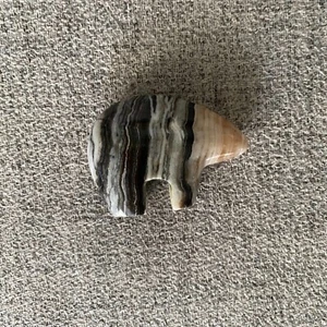 Polished Carved Stone Bear 1970s Home Decor - Picture 1 of 4