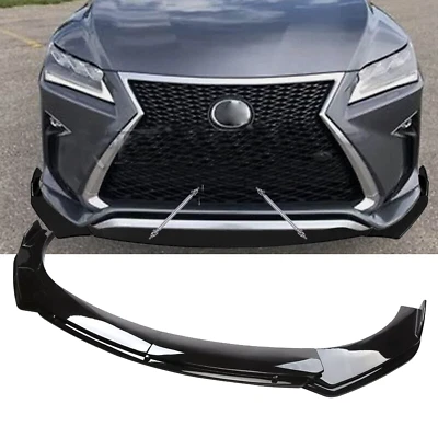 Gloss Front Bumper Lip Splitter Spoiler + Strut Rods For Lexus RX350 RX450 16-21 - Image 1 of 4
