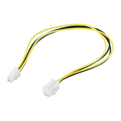 PC Stromkabel Verlängerung ATX12 P4-Stecker auf P4-Buchse Mainboard 0,4m - Bild 1 von 2