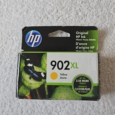 Genuine HP 902XL YELLOW Ink Cartridge Sealed OEM EXP 3/2023 - Image 1 of 3