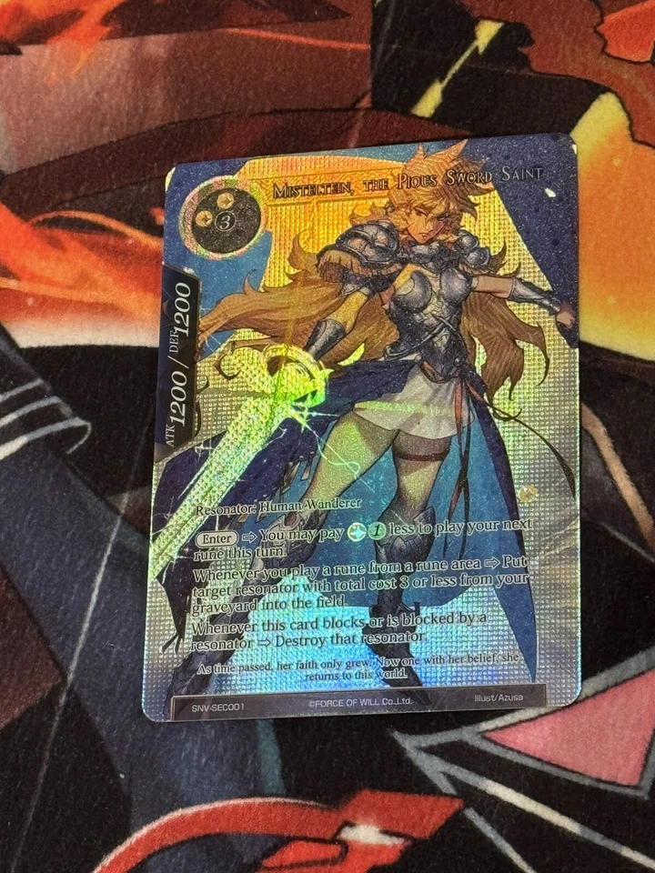 Misteltein, The Pious Sword Saint SECRET RARE 🔥 SNV-SEC001 🔥 Force of Will TCG - Image 1 of 1