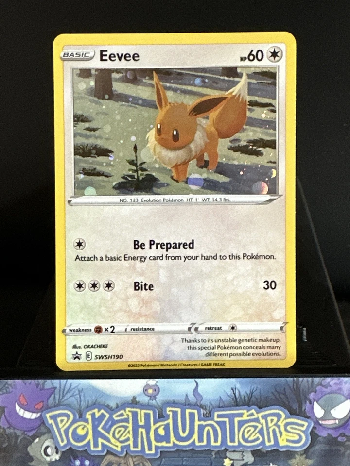 Pokemon Card Eevee Swsh190 Sword & Shield Black Star Promo LP - Image 1 of 4