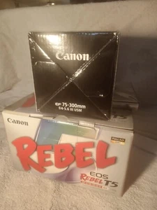 Canon EOS Rebel T5 Camera + EF-S 18-55mm IS II + EF 75-300mm f/4-5.6 III Bundle - Picture 1 of 17