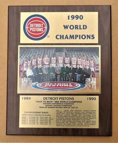 Detroit Pistons 1989-1990 Championship Plaque ! Cover