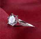 Pave 1 Ct Cubic Zirconia Silver SP Engagement Promise Ring RS25