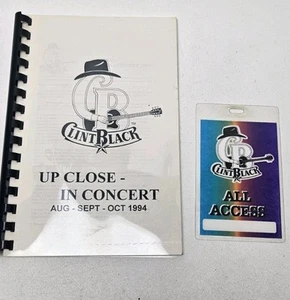 Clint Black Up Close In Concert Tour Crew Itinerary Book & All Access Pass - Picture 1 of 6