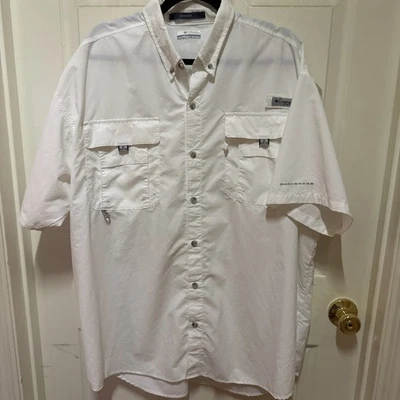 Camisa informal COLUMBIA PFG para hombre S/S talla 2XL dColor BLANCA Foto 1 de 4