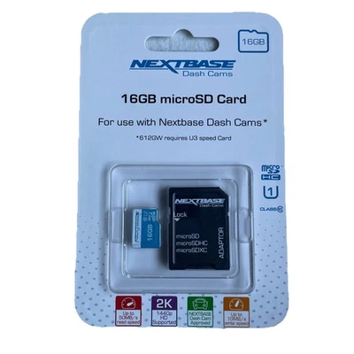 NextBase Dash Cams 16GB MicroSD HC Memory Card For Dash Cam With Adapter New - Image 1 of 4