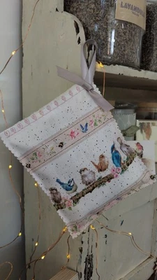 Wrendale British birds /blossom  handmade hanging lavender pillow ~ GIFT - Image 1 of 4