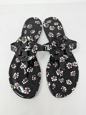 Tory Burch Sandalias Tanga Reva Negro Estampado Floral Charol 7 M Foto 1 de 4
