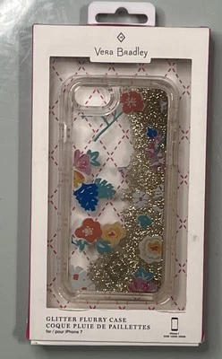 VERA BRADLEY Glitter Flurry Case for iPhone 7 w/ Gold moving Glitter - Image 1 of 4