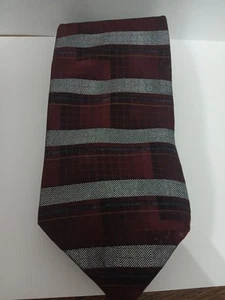 Executive Collection Red And Gray Striped Silk Tie - Picture 1 of 3