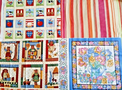 Panel de edredón osos de peluche tela granja costura artesanía estrellas casa de campo núcleo lindo Foto 1 de 4