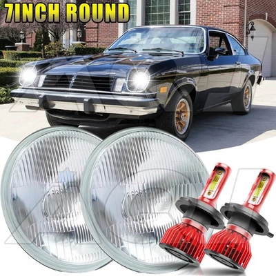 2pcs 7" Inch Round Led Headlights High/Low Beam For Chevrolet Vega 1971-1975 — 第 1/4 张图片