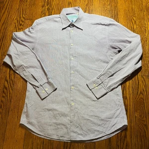 Alessandro Gherardeschi Men's L Purple Grid Check Button Up Shirt Made in Italy - Picture 1 of 8