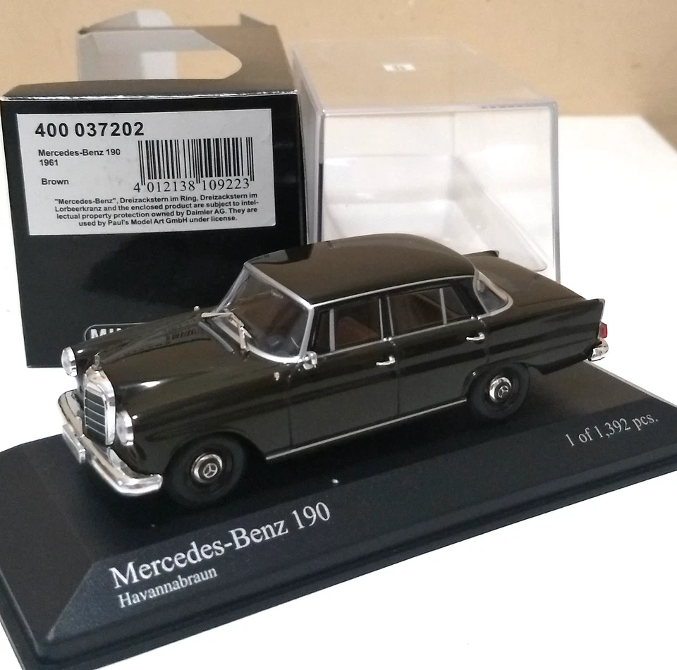 Minichamps 1/43 MERCEDES-BENZ 190 1961 400037202 Brown Marrone Brun 1392 pcs - Immagine 1 di 4