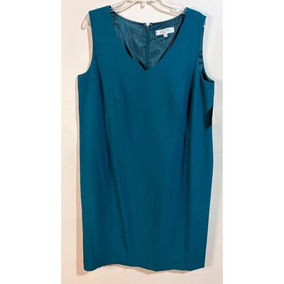 Vestido Kasper Peacock Sin Mangas Cuello en V Talla Grande 16W Nuevo con Etiquetas Foto 1 de 4