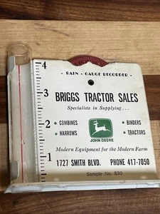 Vintage BRIGGS Tractor Sales John Deere Advertising Rain Gauge Recorder 1960s * - Picture 1 of 2