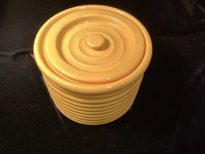 Vintage Yellow Bauer Pottery 2000 Ring Ware Canister Jar Crock +Lid EXCELLENT - Picture 1 of 7