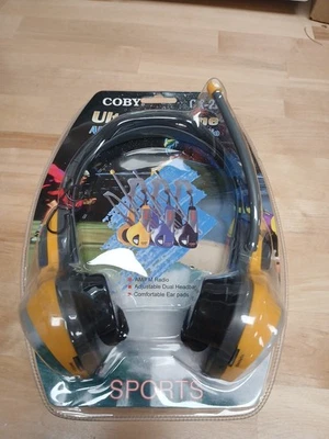 Coby Sports CX-22 Ultra Slimline Retro AM/FM Headphone Radio Yellow - Image 1 of 3