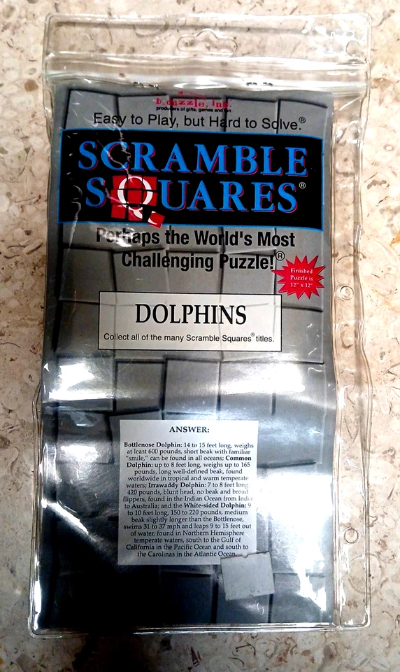 Rompecabezas Scramble Squares Dolphins Vintage 1995 B. Dazzle Sea Life Foto 1 de 2