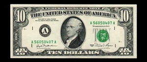 $10 1981 Green Seal Federal Reserve Note Boston Uncirculated Free Shipping (B184 - Picture 1 of 2