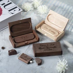 Personalised Wooden USB Stick 3.0 Type C & A,2 in 1 Wedding Photos Keepsake Gift - Picture 1 of 8