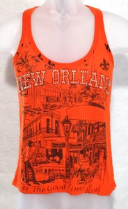 Victoria Sun Orange Studded New Orleans Tank Top Size Small Racer Back - Picture 1 of 5