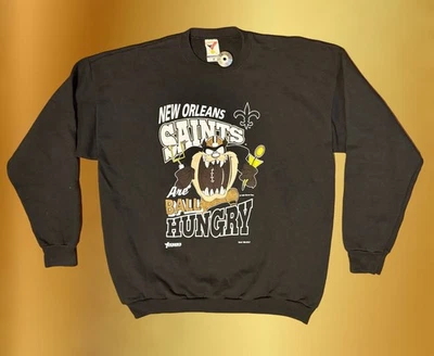 Sudadera de fútbol americano de colección años 90 Taz New Orleans Saints Looney Tunes NFL Artex 1993 Foto 1 de 4