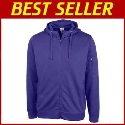 Spin Dyed Polyester Hoodie in Royal Purple - Image 1 of 4