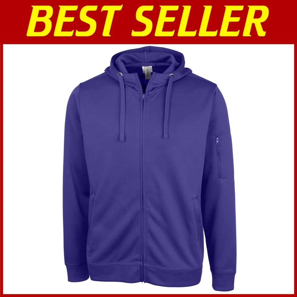 Spin Dyed Polyester Hoodie in Royal Purple - Image 1 of 4