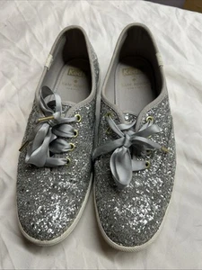Kate Spade Silver Glitter Keds Sneakers Women’s Size 6 Shoe - Picture 1 of 11