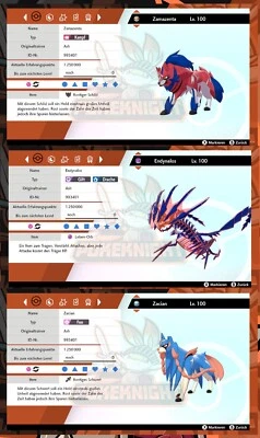 Zacian Zamazenta Eternatus Shiny 5IV/ non Shiny 6IV Set Pokemon Schwert/ Schild - Bild 1 von 3