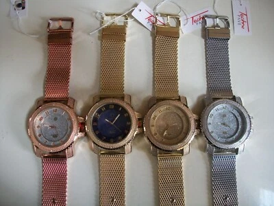 MEN'S GOLD, ROSE GOLD, SIVER FINISH MESH BAND FASHION CASUAL HIP HOP WATCH - Image 1 of 2