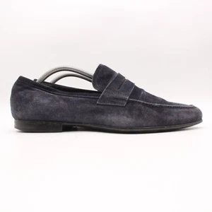 Mocassino To Boot New York uomo taglia 11 pelle scamosciata penny blu navy - Foto 1 di 11