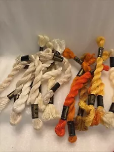 DMC Perle Cotton floss 15m & 25 M3 &5. 16 skeins Creams Orange Yellows Thread - Picture 1 of 9