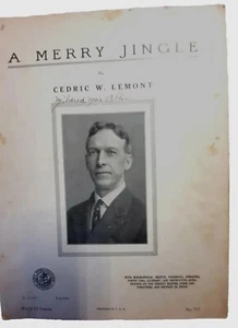 A Merry Jingle Cedric W. Lemont 1923 Vintage Sheet Music Piano Solo G - Picture 1 of 3