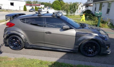 Guardabarros delantero/trasero estilo EGR llamaradas carrocería ancha fibra de carbono para Hyundai Veloster Foto 1 de 4