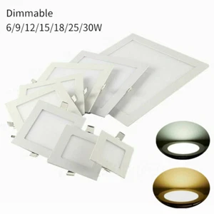 Lámpara cuadrada de luz de panel LED empotrada regulable 9/12/15/18/30W - Imagen 1 de 10