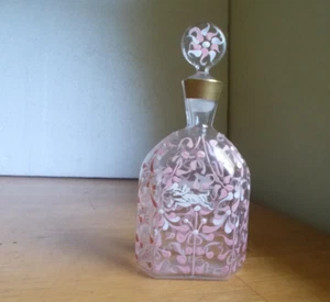 HERMOSA BOTELLA DE COLONIA PINTADA A MANO PARA PERROS Y FLORES CON TAPÓN SOPLADA A MANO - Imagen 1 de 6